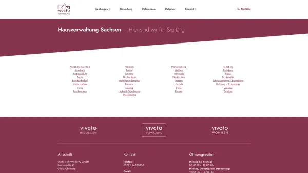 Website Screenshot: viveto Verwaltung GmbH - Hausverwaltung Sachsen | viveto Verwaltung - Date: 2023-06-20 10:42:34
