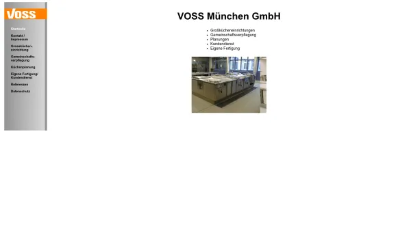 Website Screenshot: Voss München GmbH - VOSS München: Großkücheneinrichtungen, Gemeinschaftsverpflegung, Küchen-Planungen, eigene Fertigung, Kundendienst - Date: 2023-06-20 10:40:54