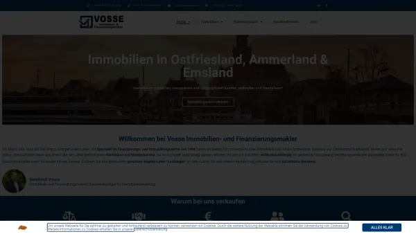 Website Screenshot: Vosse Immobilien - Immobilien in Ostfriesland und Umgebung - Vosse Immobilien- und Finanzierungsmakler - Date: 2023-06-20 10:40:54