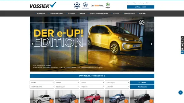 Website Screenshot: Autohaus Vossiek Schweinfurt GmbH & Co.KG -  Aus Liebe zum Automobil - Startseite | Autohaus Vossiek in Schweinfurt und Werneck | VW, ŠKODA - Date: 2023-06-20 10:40:54