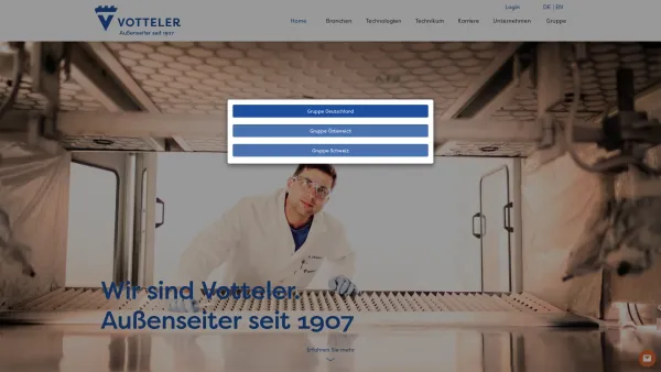 Website Screenshot: Votteler Lackfabrik GmbH & Co.KG Niederlassung Balingen -  Faszination Oberfläche - Home - Date: 2023-06-20 10:40:54