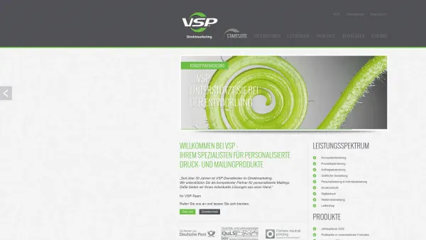 Website Screenshot: Lettershop Versand Service Plate KG - Startseite - vsp-direktmarketing.de - Date: 2023-06-20 10:40:54