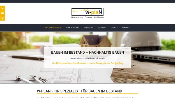 Website Screenshot: w-plaN Bauunternehmen - Bauunternehmen aus Gelsenkirchen | w-plaN – Bauen im Bestand - Date: 2023-06-20 10:42:34