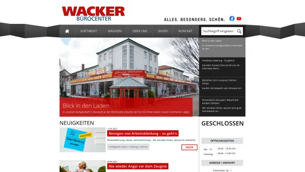 Website Screenshot: Wacker Bürocenter GmbH - Wacker Bürocenter in Neustadt an der Weinstraße - Date: 2023-06-20 10:40:57