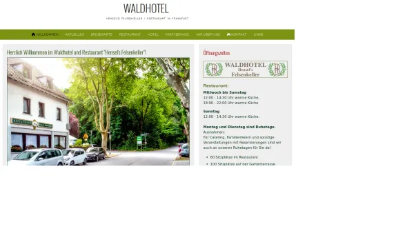 Website Screenshot: Waldhotel Hensel's Felsenkeller - Willkommen - Date: 2023-06-20 10:40:57