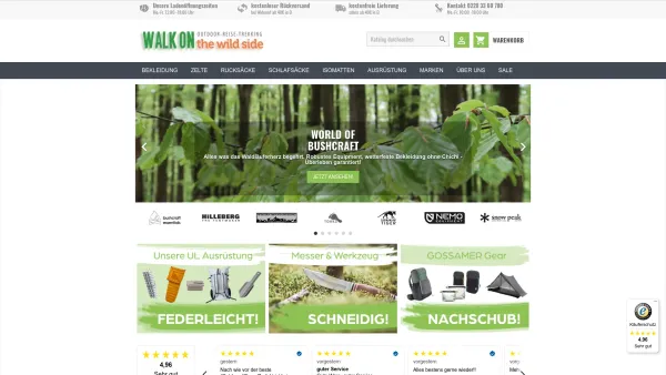 Website Screenshot: Walkonthewildside - Walkonthewildside Outdoor Shop | Bushcraft Bonn - Date: 2023-06-20 10:42:34