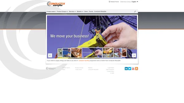 Website Screenshot: WAMPFLER AG - Conductix Wampfler Global | We move your business - Date: 2023-06-20 10:40:57