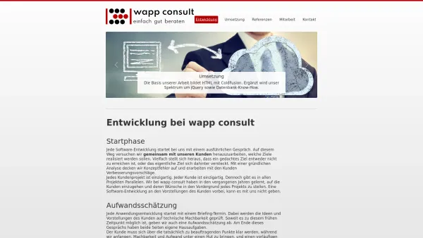 Website Screenshot: Wapp Consult GmbH - Entwicklung - wapp consult GmbH - Date: 2023-06-20 10:40:57