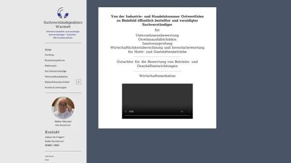 Website Screenshot: Sachverständigenbüro Walter Warstatt - Sachverständigenbüro Warstatt - Date: 2023-06-20 10:40:57