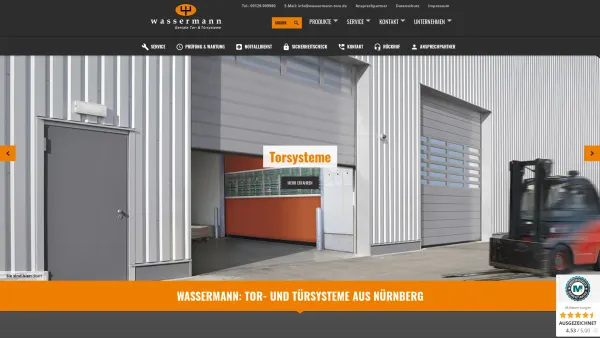 Website Screenshot: Wassermann GmbH & Co. KG Geniale Torsysteme - Wassermann Türen & Tore aus Nürnberg - Date: 2023-06-20 10:40:57