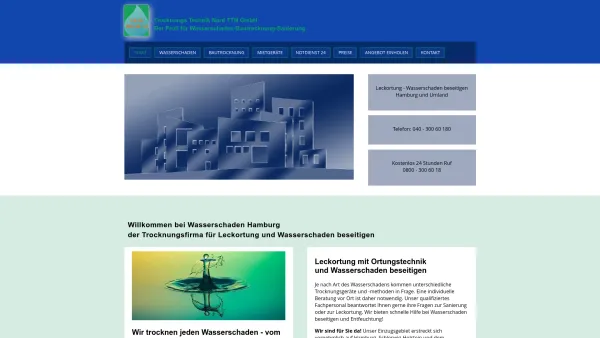Website Screenshot: Trocknungs Technik Nord TTN GmbH - Wasserschaden Hamburg - Leckortung - Trocknungsfirma | TTN - Date: 2023-06-20 10:40:57