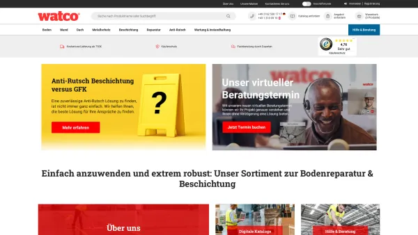 Website Screenshot: Watco GmbH - Watco - Industrielle Bodenreparatur & -beschichtungen | Watco - Date: 2023-06-20 10:40:57