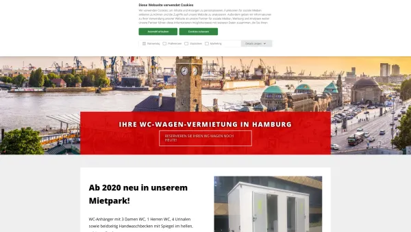 Website Screenshot: Harburger WC Wagenvermietung-Eugen Hospach - Home Harburger WC–Wagen-Vermietung, Hamburg - Date: 2023-06-20 10:40:57