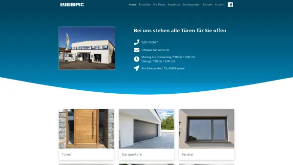 Website Screenshot: WEBAC Bauelemente- u. Eisenwaren Vertriebs GmbH - WEBAC - Bauelemente - Date: 2023-06-20 10:40:57