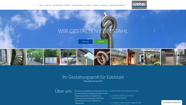 Website Screenshot: Gerhard Weber Edelstahlverarbeitungs GmbH -  Wir gestalten Edelstahl - Weber Edelstahl – Wir gestalten Edelstahl - Date: 2023-06-20 10:40:57
