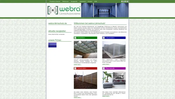 Website Screenshot: webra-Lärmschutz W. & M. Braun GbR - webra-Lärmschutz - Date: 2023-06-20 10:41:00
