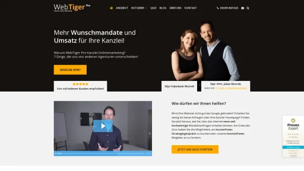 Website Screenshot: WebTiger Pro GmbH &#65279; Kanzleimarketing - Kanzlei Onlinemarketing für Rechtsanwälte | WebTiger Pro - Date: 2023-06-20 10:42:34