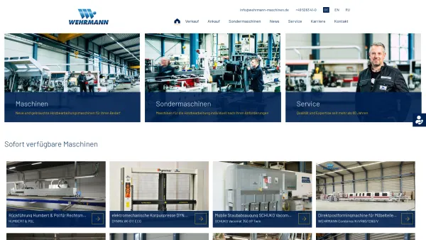 Website Screenshot: Wehrmann Holzbearbeitungsmaschinen GmbH & Co. KG - Wehrmann Holzbearbeitungsmaschinen für die Möbelfertigung - Date: 2023-06-20 10:41:00