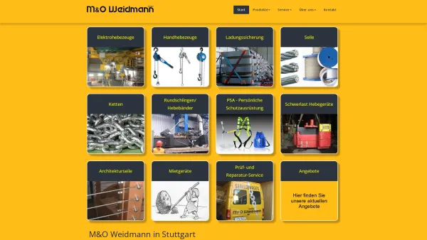 Website Screenshot: M&O Weidmann GmbH - M&O Weidmann Stuttgart – Seile – Ketten – Hebezeuge – Service - Date: 2023-06-20 10:41:00