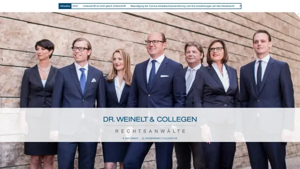 Website Screenshot: Rechtsanwälte Dr. Weinelt & Collegen - Rechtsanwalt Regensburg - Dr. Weinelt & Collegen, Rechtsanwälte - Date: 2023-06-20 10:41:00