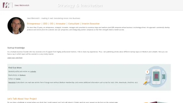 Website Screenshot: Weinreich Unternehmensberatung GmbH -  Kunden- u. mitarbeiterorientierte Unternehmensentwicklung - Uwe Weinreich - Strategy and Innovation - Date: 2023-06-20 10:41:00