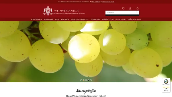 Website Screenshot: Maison du Vin Weinversand - Weinversand.de - Ihr Spezialist für ausgewählte Weine | Weinversand - Date: 2023-06-20 10:41:00