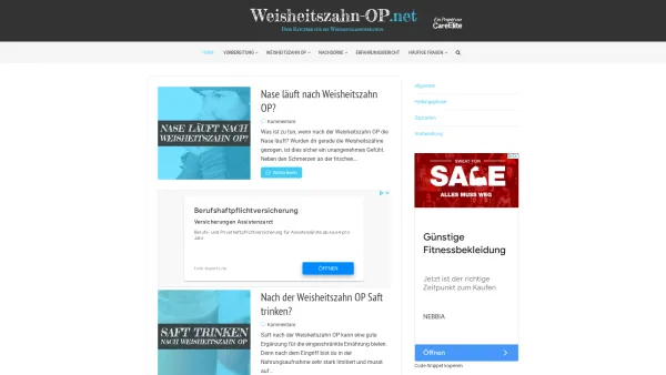 Website Screenshot: Weisheitszahn-OP.net - Dein Ratgeber für die Weisheitszahn OP | Weisheitszahn-OP.net - Date: 2023-06-20 10:42:34