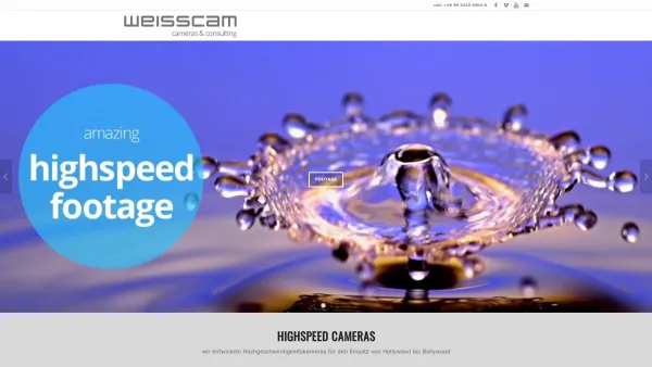 Website Screenshot: WEISSCAM GmbH - WEISSCAM – Highspeed cameras & consulting - Date: 2023-06-20 10:41:00