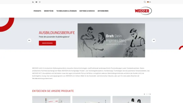 Website Screenshot: J. G. Weisser Söhne Werkzeugmaschinenfabrik - Startseite - WEISSER - Date: 2023-06-20 10:41:00