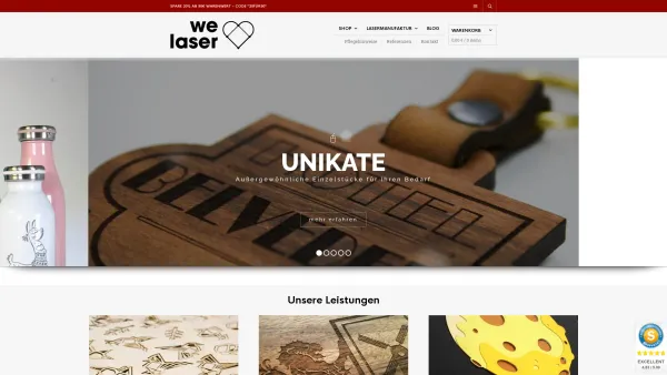 Website Screenshot: WeLoveLaser GmbH Lasergravur Laserschnitt - Laserschnitt & Lasergravur Manufaktur - Date: 2023-06-20 10:42:34
