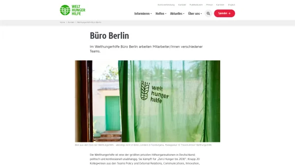 Website Screenshot: Deutsche Welthungerhilfe e.V. Büro Berlin - Welthungerhilfe Büro Berlin - Welthungerhilfe - Date: 2023-06-20 10:42:34