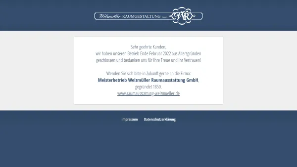 Website Screenshot: Welzmiller Raumgestaltung GmbH - Welzmiller Raumgestaltung | Meisterbetrieb - Date: 2023-06-20 10:41:00