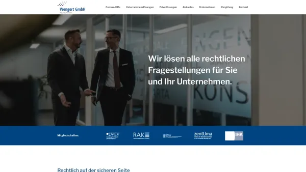Website Screenshot: Rechtsanwälte Wengert GmbH - Wengert GmbH - Rechtsanwaltskanzlei aus Singen - Date: 2023-06-20 10:41:00