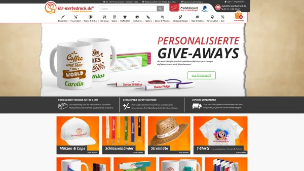 Website Screenshot: digital druck -  Schneller kostengünstiger Druck - Bedruckte Werbeartikel als Give-Away für Kunden | ihr-werbedruck.de - Date: 2023-06-20 10:41:00