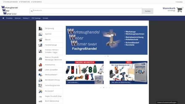 Website Screenshot: Werkzeughandel Weber Wismar GmbH - start - Werkzeug Weber Wismar - Date: 2023-06-20 10:41:00