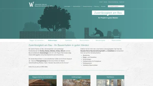 Website Screenshot: Alexander Werner Bauunternehmung GmbH - Alexander Werner Bauunternehmung Schwebheim - Date: 2023-06-20 10:41:00