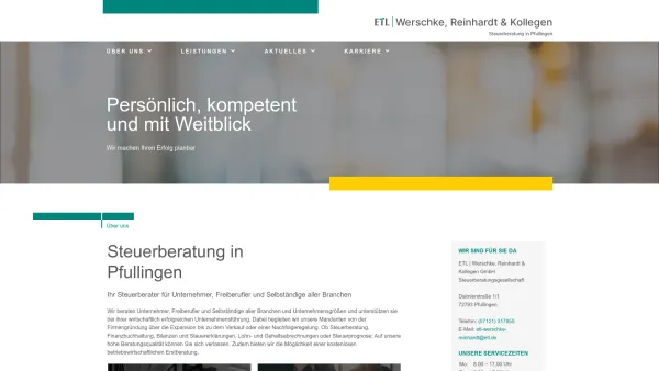 Website Screenshot: Roland Werschke Steuerberater - ETL | Werschke, Reinhardt & Kollegen GmbH - Steuerberatung in Pfullingen - Date: 2023-06-20 10:41:03