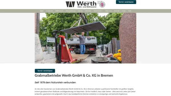 Website Screenshot: Grabmalbetriebe Werth GmbH & Co. KG -  Ein Stück Ewigkeit aus Meisterhand - Grabmalbetriebe Werth GmbH & Co. KG | Bremen - Date: 2023-06-20 10:41:03