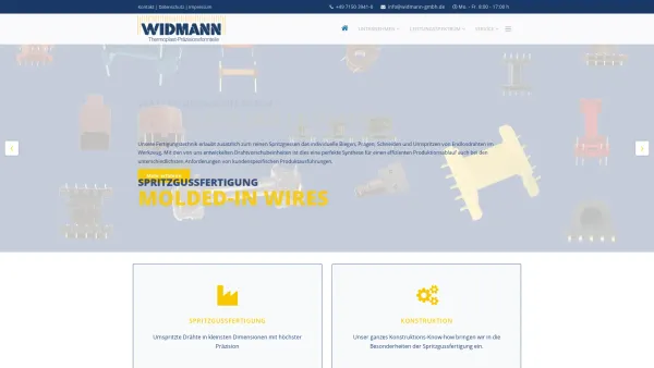 Website Screenshot: Walter Widmann GmbH Ihr Spezialist für umspritzte Drähte und Bänder - Walter Widmann GmbH | Startseite - Date: 2023-06-20 10:41:03