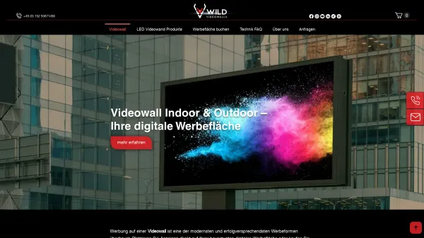 Website Screenshot: Wild Videowalls - Videowall und LED Videowände kaufen | wild-videowalls.de - Date: 2023-06-20 10:42:34