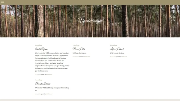 Website Screenshot: Hartmut Bauer Wildhandlung -  Wild aus heimischen  Wäldern in hoher Qualität - Wildhandel – Wild vom geschulten und kundigen Jäger - Date: 2023-06-20 10:41:03