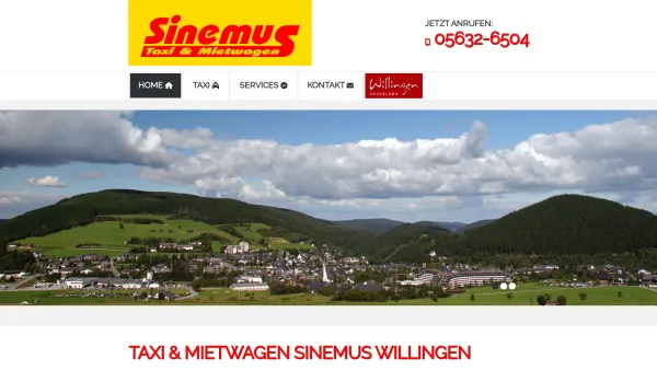 Website Screenshot: Taxi B.Sinemus Willingen - TAXI Willingen | Mietwagen im Sauerland - Telefon 05632/6504 - Date: 2023-06-20 10:41:03