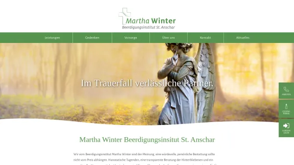 Website Screenshot: Martha Winter GmbH & Co. KG - An Ihrer Seite - Martha Winter Bestattungen, Hamburg - Date: 2023-06-20 10:41:03