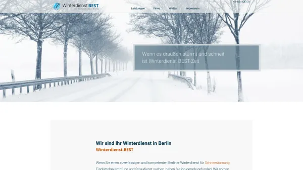 Website Screenshot: Winterdienst BEST - Winterdienst Berlin  -  Schneebeseitigung, Streudienst, Strassenreinigung uvm.  -  Winterdienst Berlin  -  Winterdienst BEST - Date: 2023-06-20 10:41:03