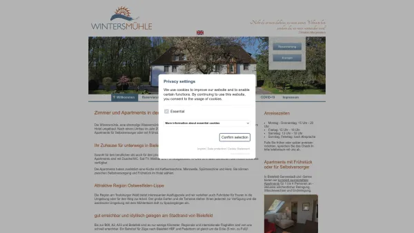 Website Screenshot: Hotel Wintersmühle - Wintersmühle: Willkommen - Date: 2023-06-20 10:41:03