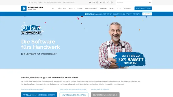 Website Screenshot: Sander + Partner GmbH WinWorker Software - Die Software fürs Handwerk | WinWorker Software - Date: 2023-06-20 10:42:34