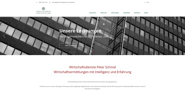 Website Screenshot: Detektei Muenchen Wirtschaftsermittlungen Peter Schmid - Wirtschaftsdetektei München. Detektei und Wirtschaftsermittlungen Peter Schmid - Date: 2023-06-20 10:41:03