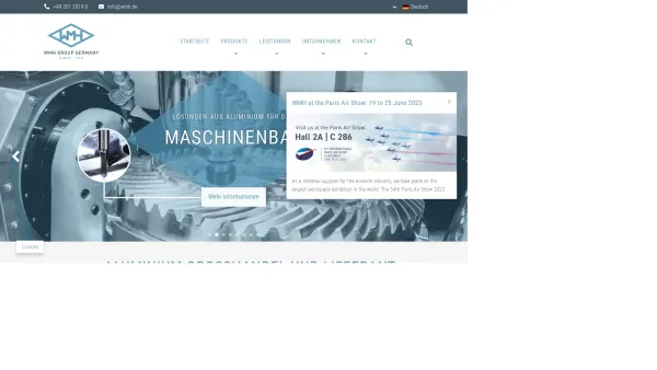 Website Screenshot: Aluminiumhalbzeuge Westdeutscher Metall-Handel -  F.W. Hermann GmbH - Aluminium Großhandel und Lieferant – WMH GROUP GERMANY - Date: 2023-06-20 10:41:06