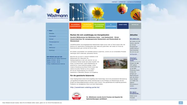 Website Screenshot: Wöstmann Mess und Solartechnik - Start - Wöstmann - Solar- und Heiztechnik GmbH & Co. KG - Date: 2023-06-20 10:41:06