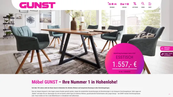 Website Screenshot: E. Gunst GmbH & Co KG . . . der Wohn GUNST - Möbel kaufen in Schwäbisch Hall? Natürlich bei Möbel GUNST - Date: 2023-06-20 10:41:07